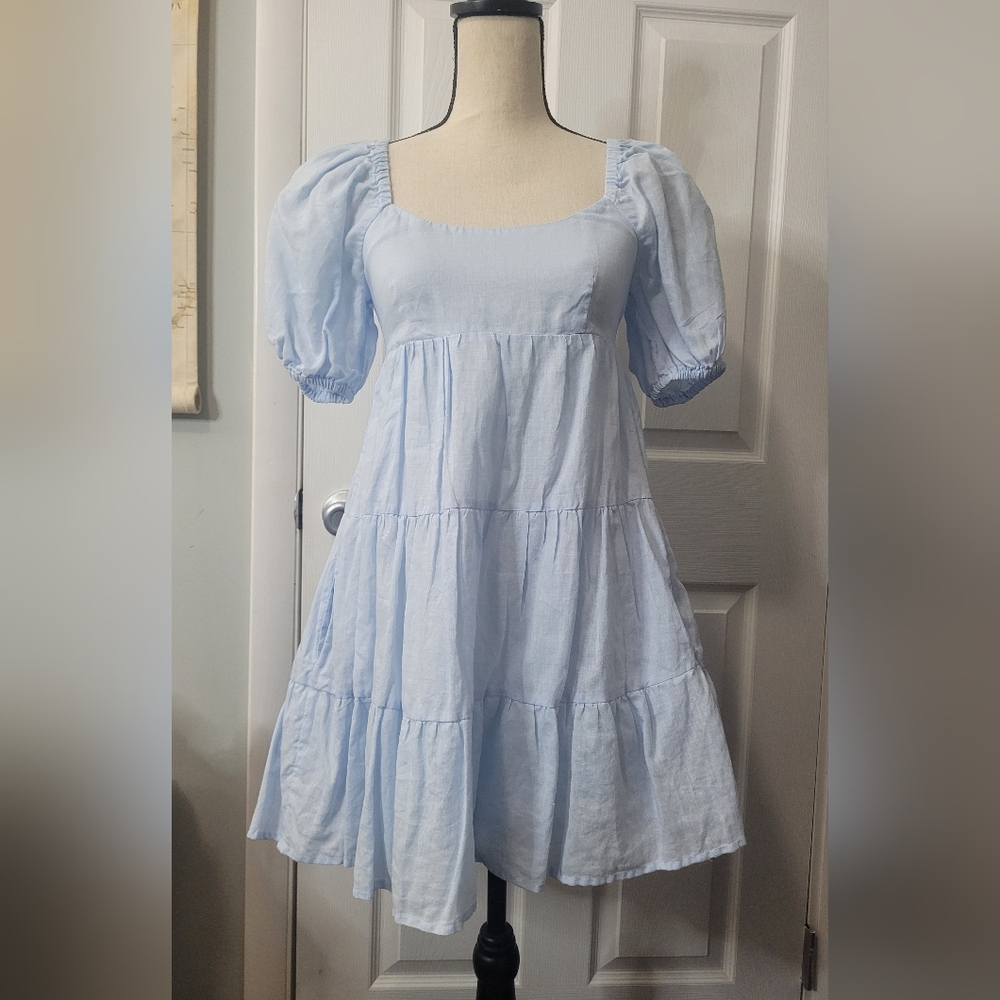 NIA Silvana Puff Sleeve Babydoll Dress